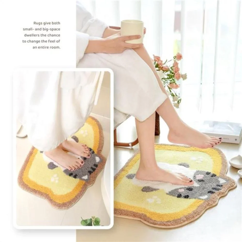 Toast Bath Mats, Soft and Absorbent Microfiber Bath Rugs, Non-Slip 20x31 Inch